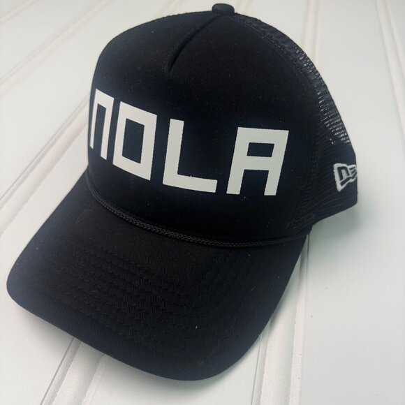 Women's New Era Black New Orleans Saints McGee Trucker 9FORTY Adjustable Hat - Picture 2 of 9